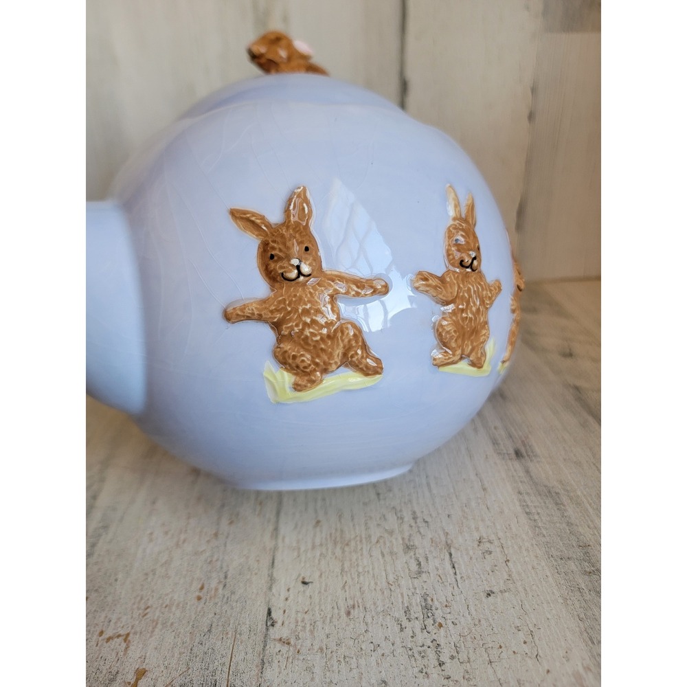 Global design Kate Williams easter teapot rabbit bunny purple vintage - Picture 8 of 16